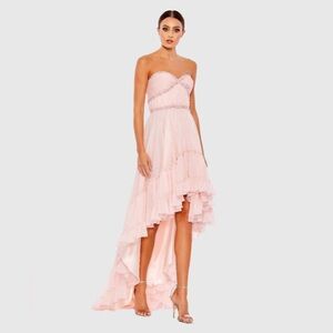 MAC DUGGAL
Pink Beaded Ruffle High Low Gown